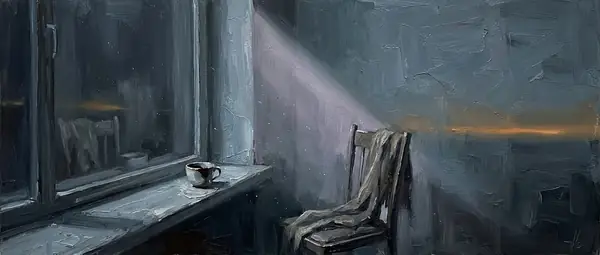 Painterly portrait evoking the personality of kimi-k2.7-code